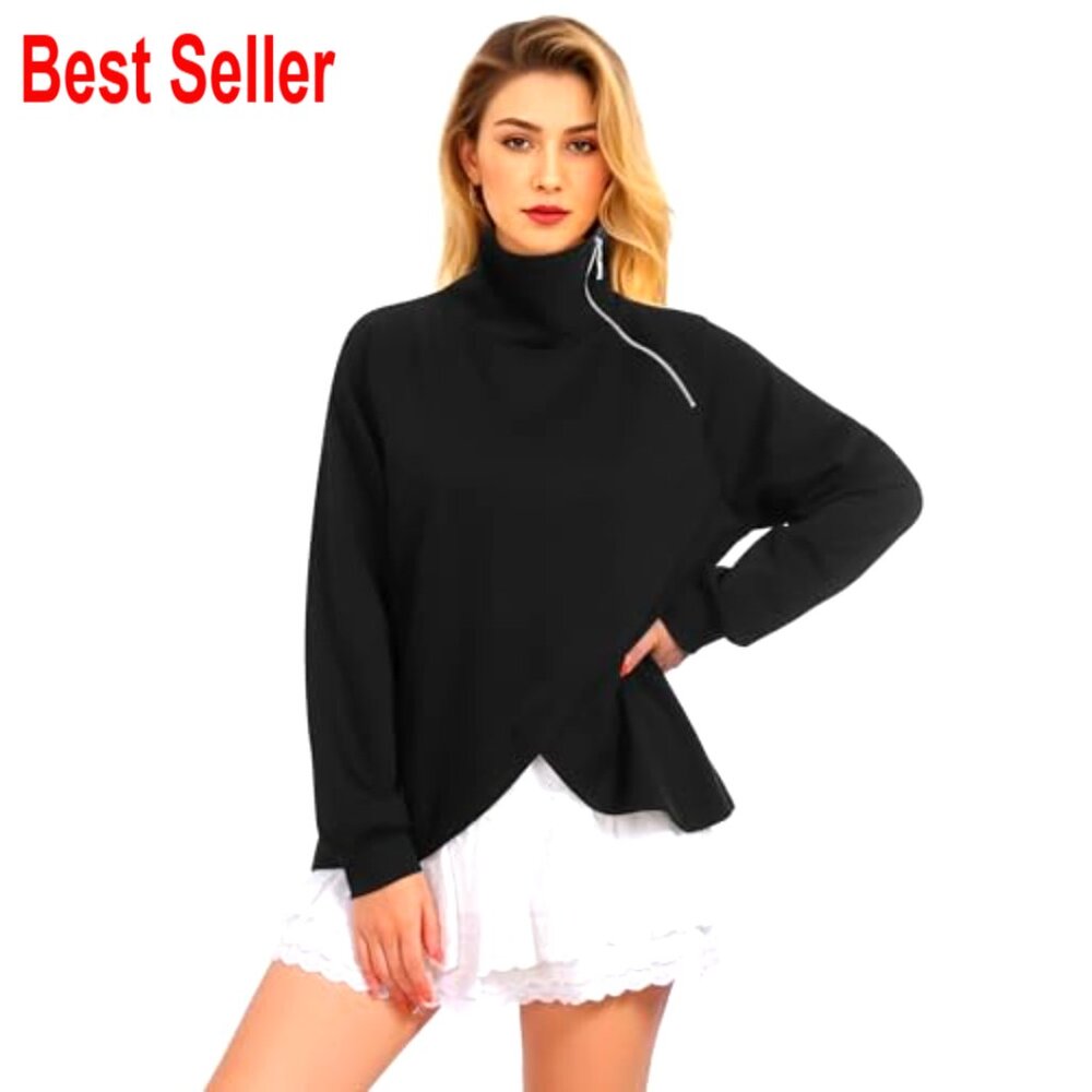 Lightweight Quarter Zip Pullover, Asymmetrical Ne… - image 5